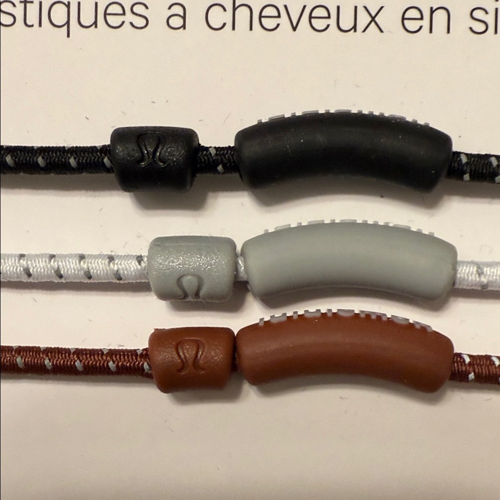 lululemon athletica Silicone Hair Ties - Black, Gray, Brown - Picture 2 of 3